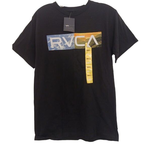 RVCA VA ANP T-Shirt Men's Sz Small BLACK Graphic Logo Collab Short Sleeve Preppy - Picture 16 of 16